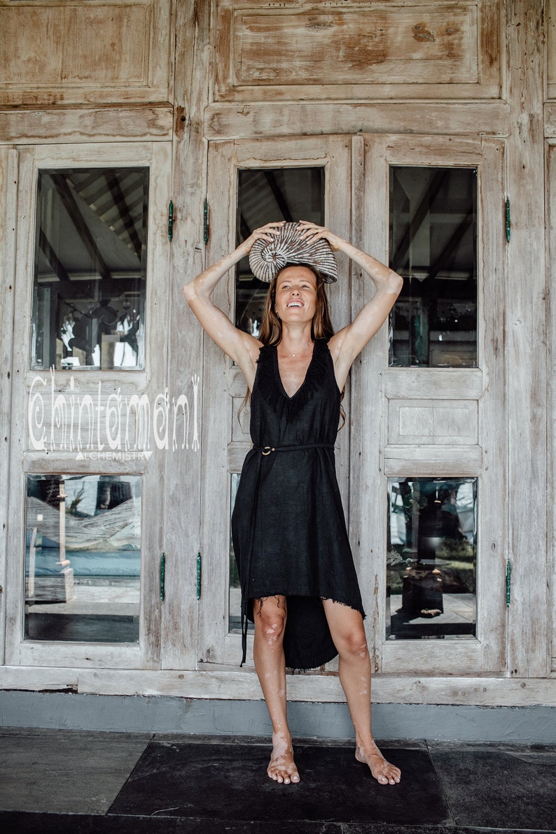 Deep V Neck Boho Dress