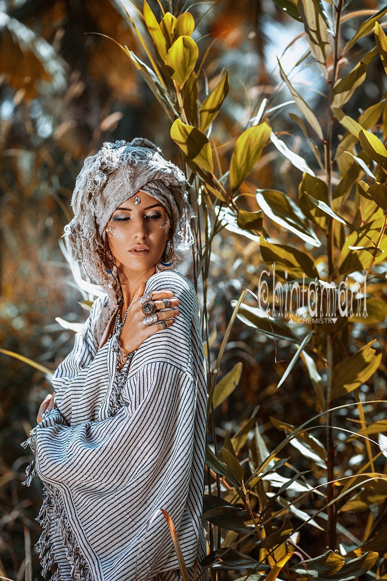 Wide Stripes Unisex Kimono