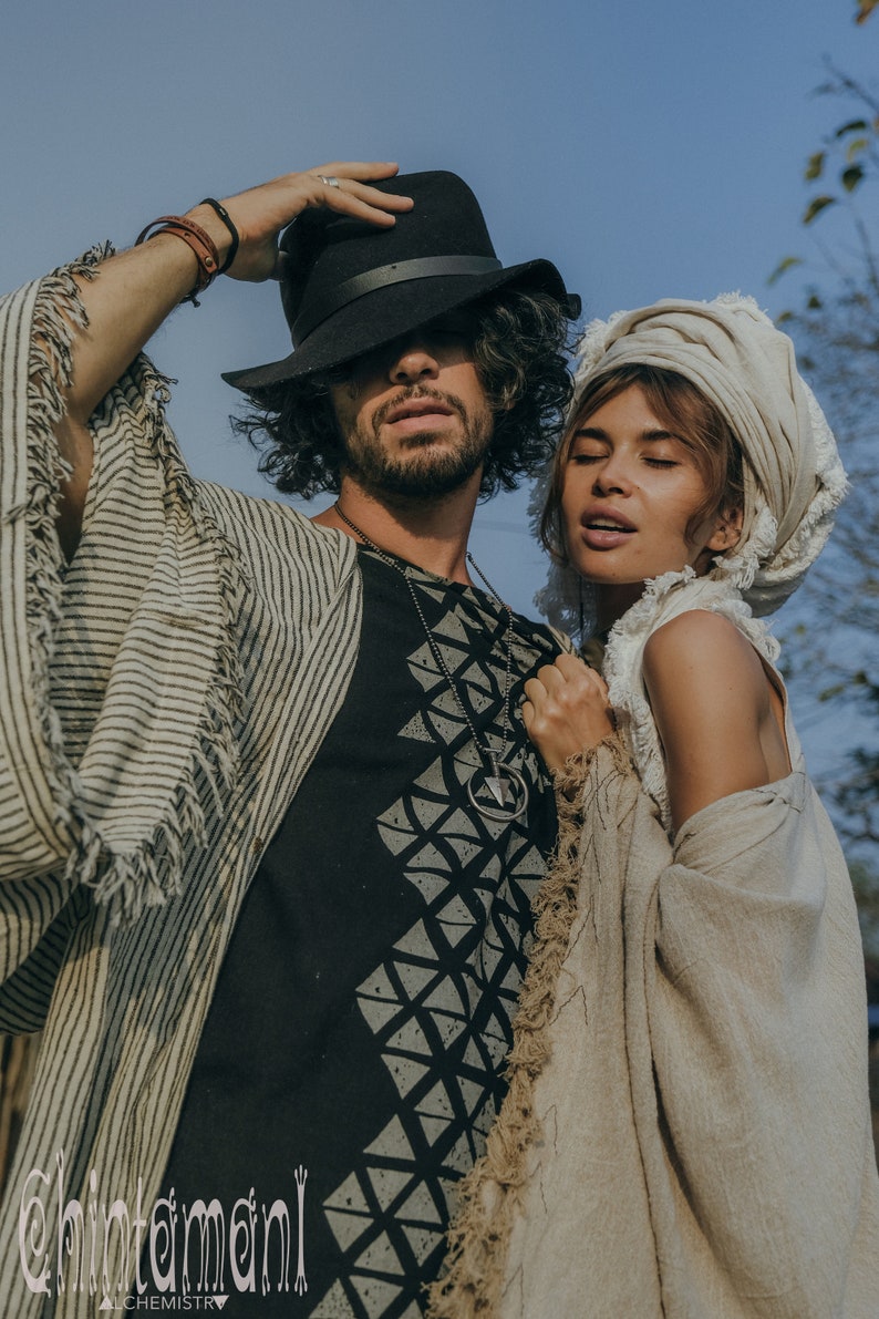 Wide Stripes Unisex Kimono