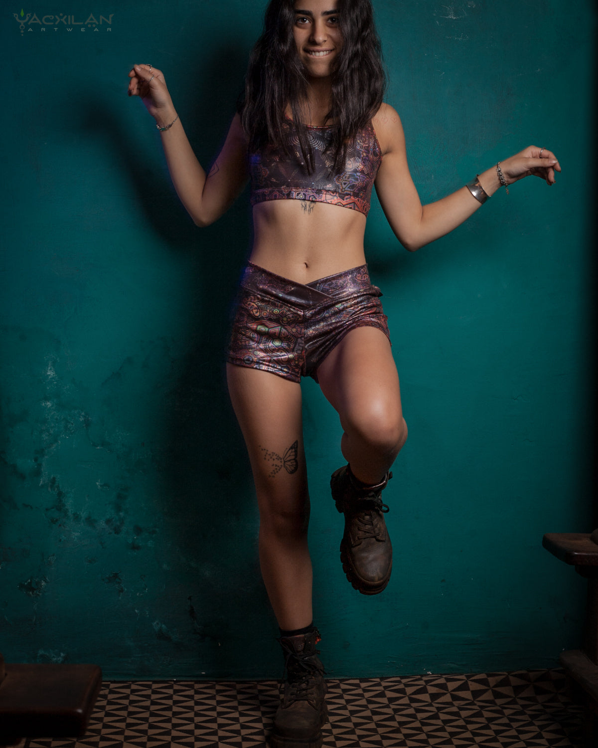 Holographic Lycra Crop Top