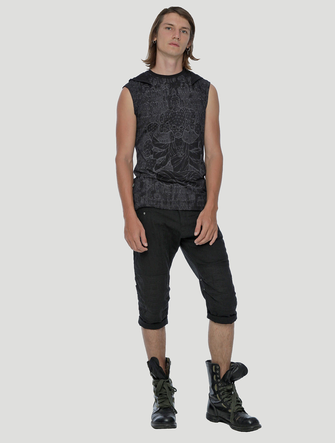 Crystal Skull Sleeveless Hoodie by Psylo