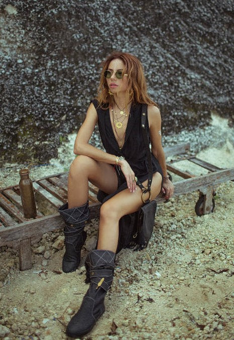Denim Tribal Boots