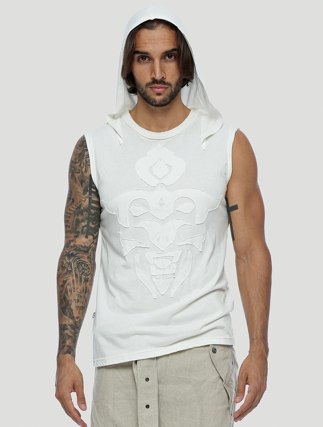 Mask Sleeveless Hoodie by Psylo