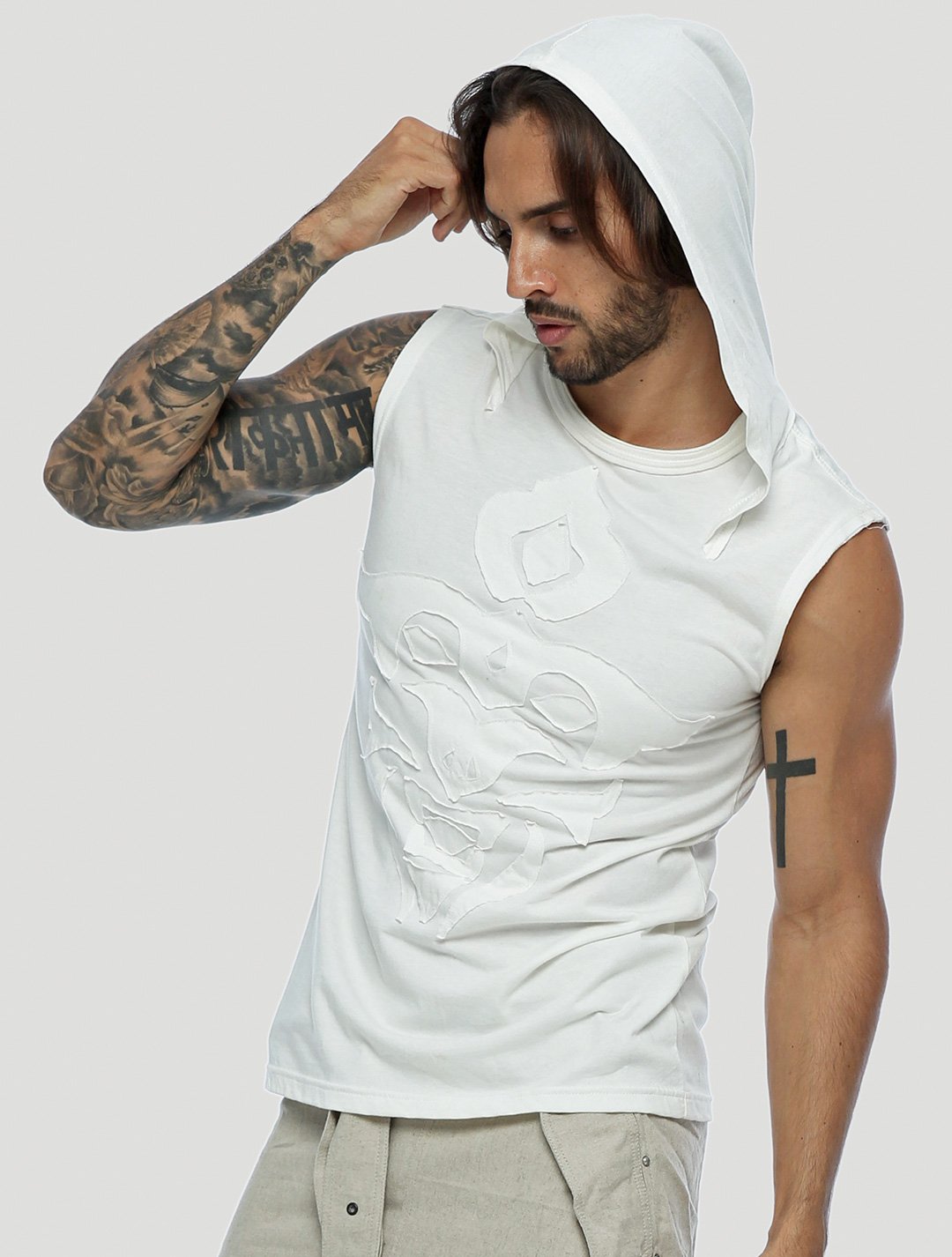 Mask Sleeveless Hoodie by Psylo