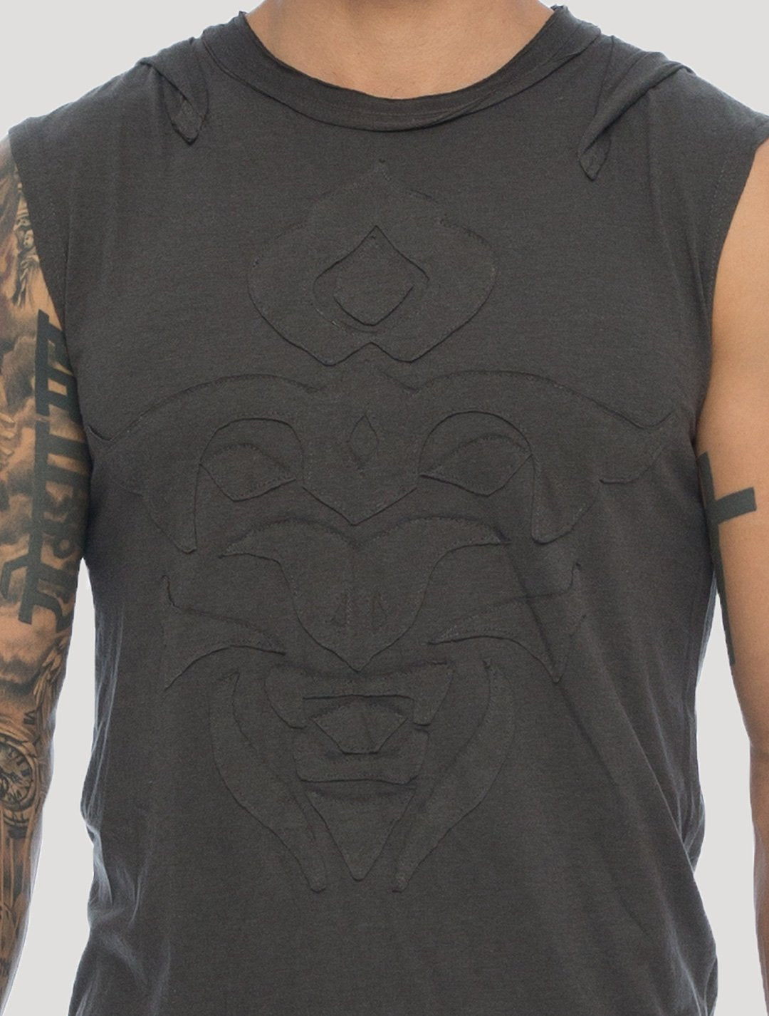 Mask Sleeveless Hoodie by Psylo