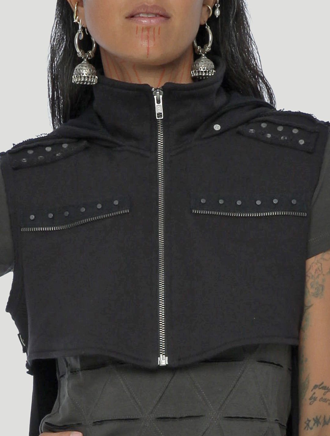 Pro Cropped Hoodie Vest by Psylo