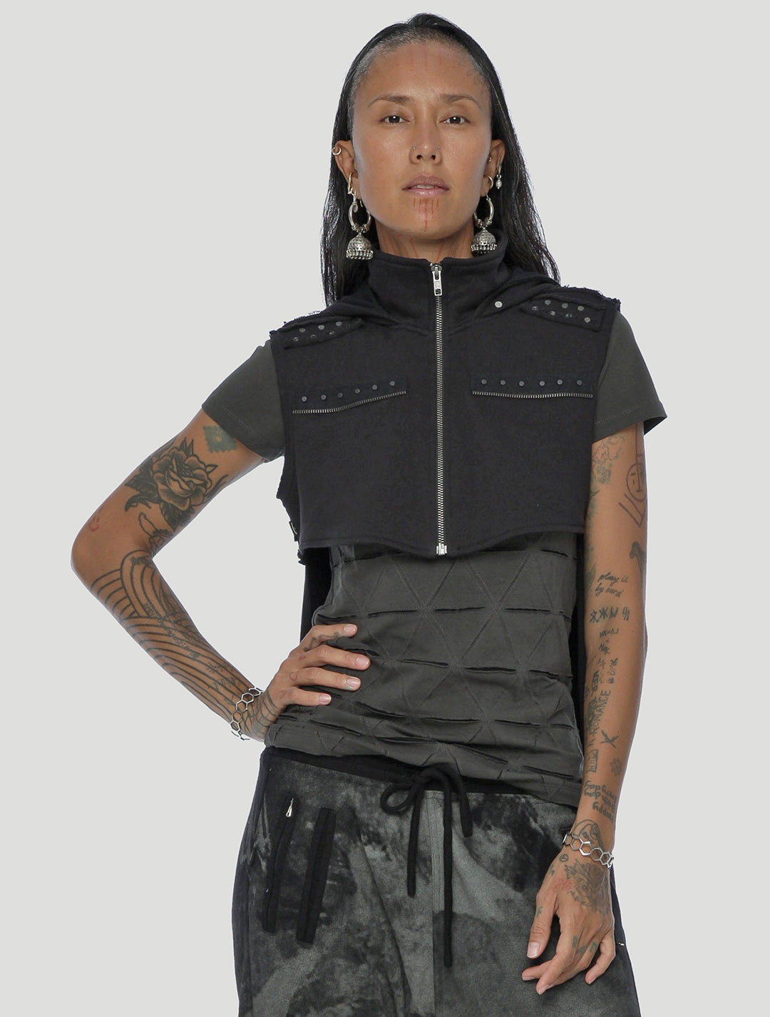 Pro Cropped Hoodie Vest by Psylo
