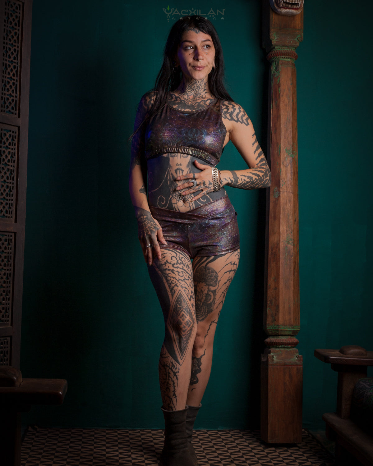Holographic Lycra Crop Top