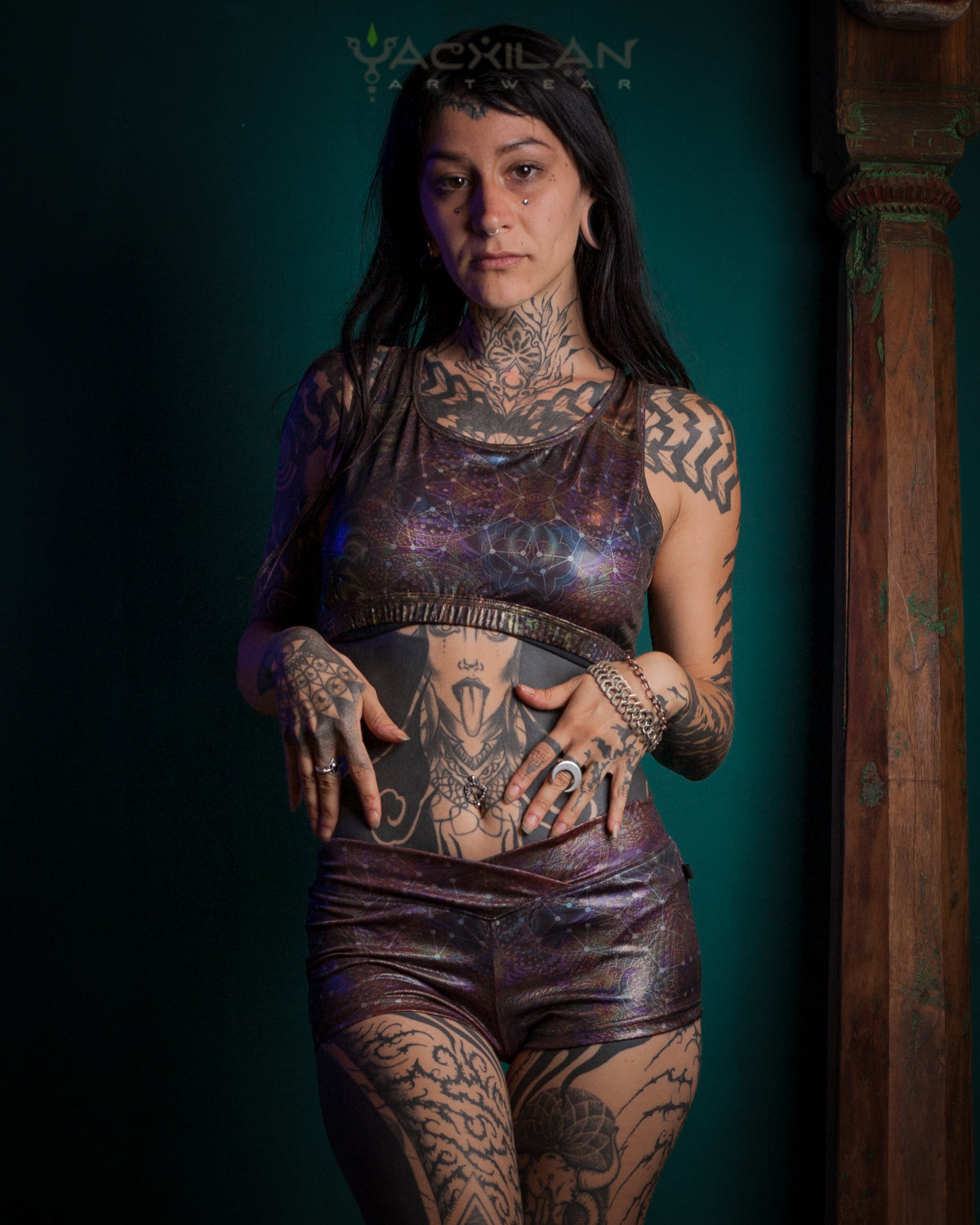 Holographic Lycra Crop Top