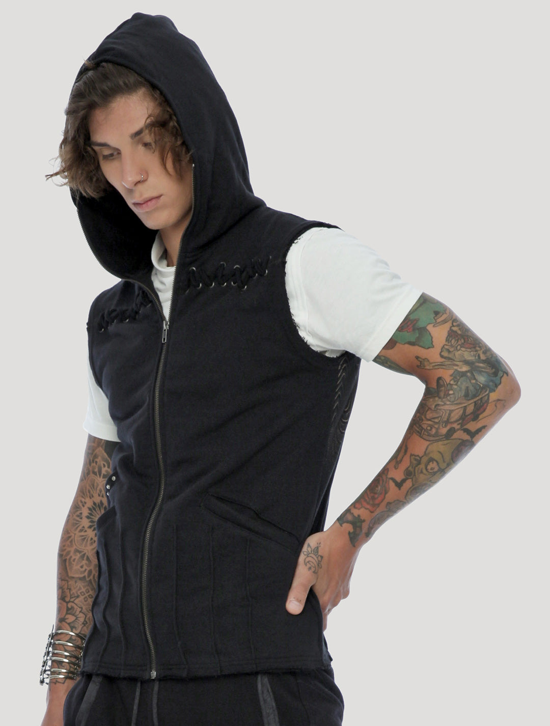 Tiger Hoodie Vest by Psylo