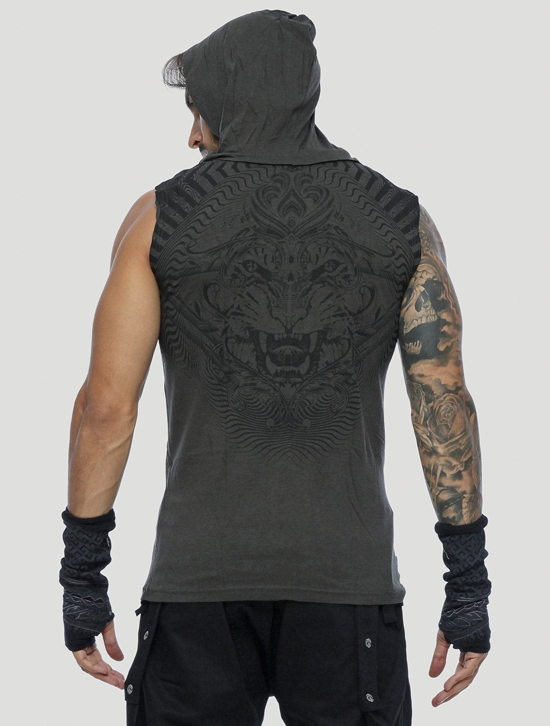 Tiger Sleeveless Hoodie by Psylo