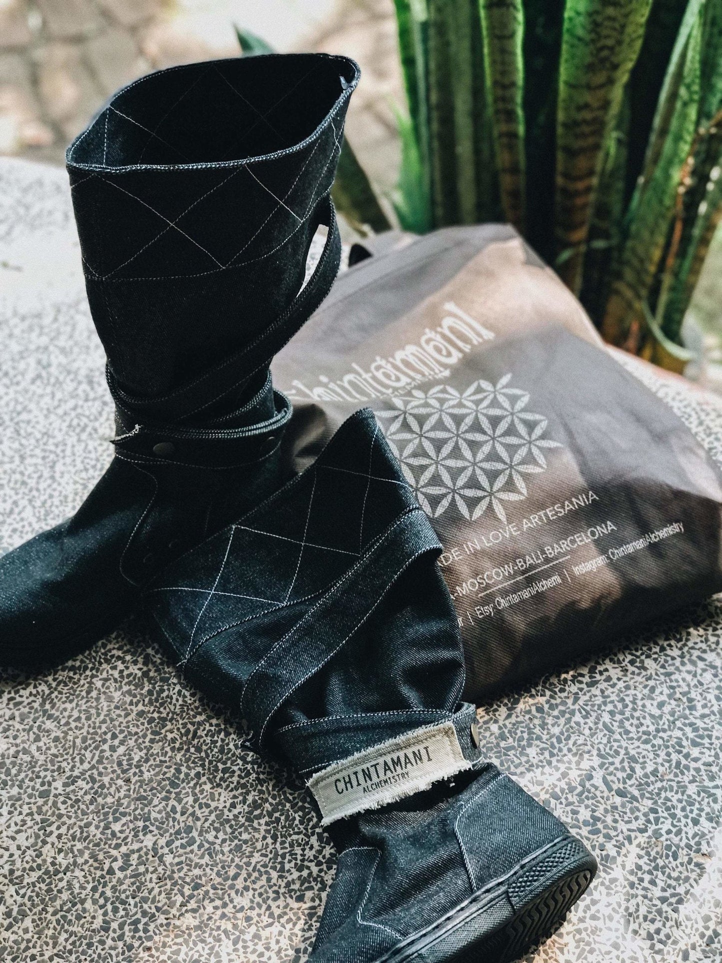 Denim Tribal Boots