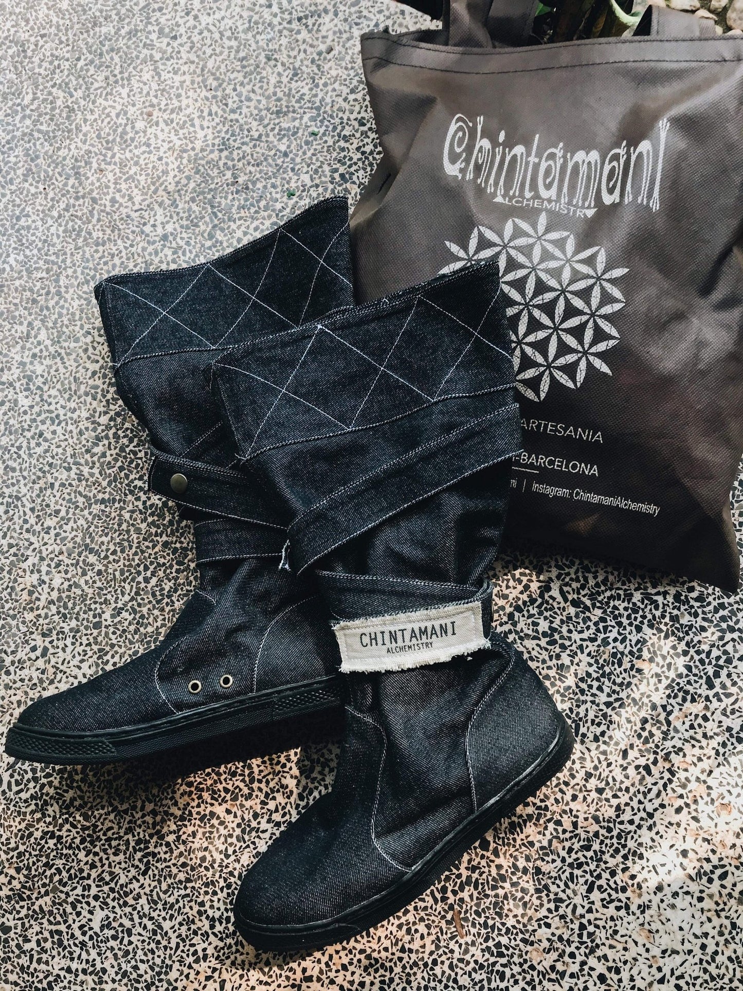 Denim Tribal Boots