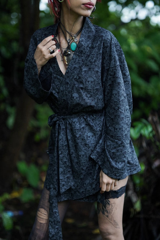 Cancun Skull Kimono