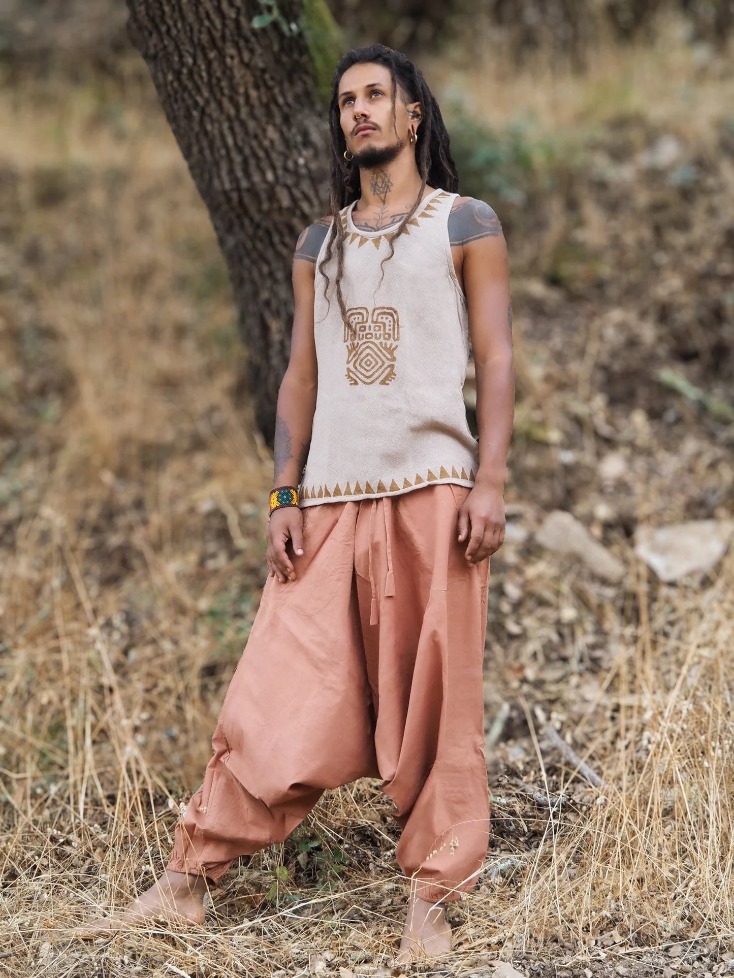 Tribal Block Print Top Men