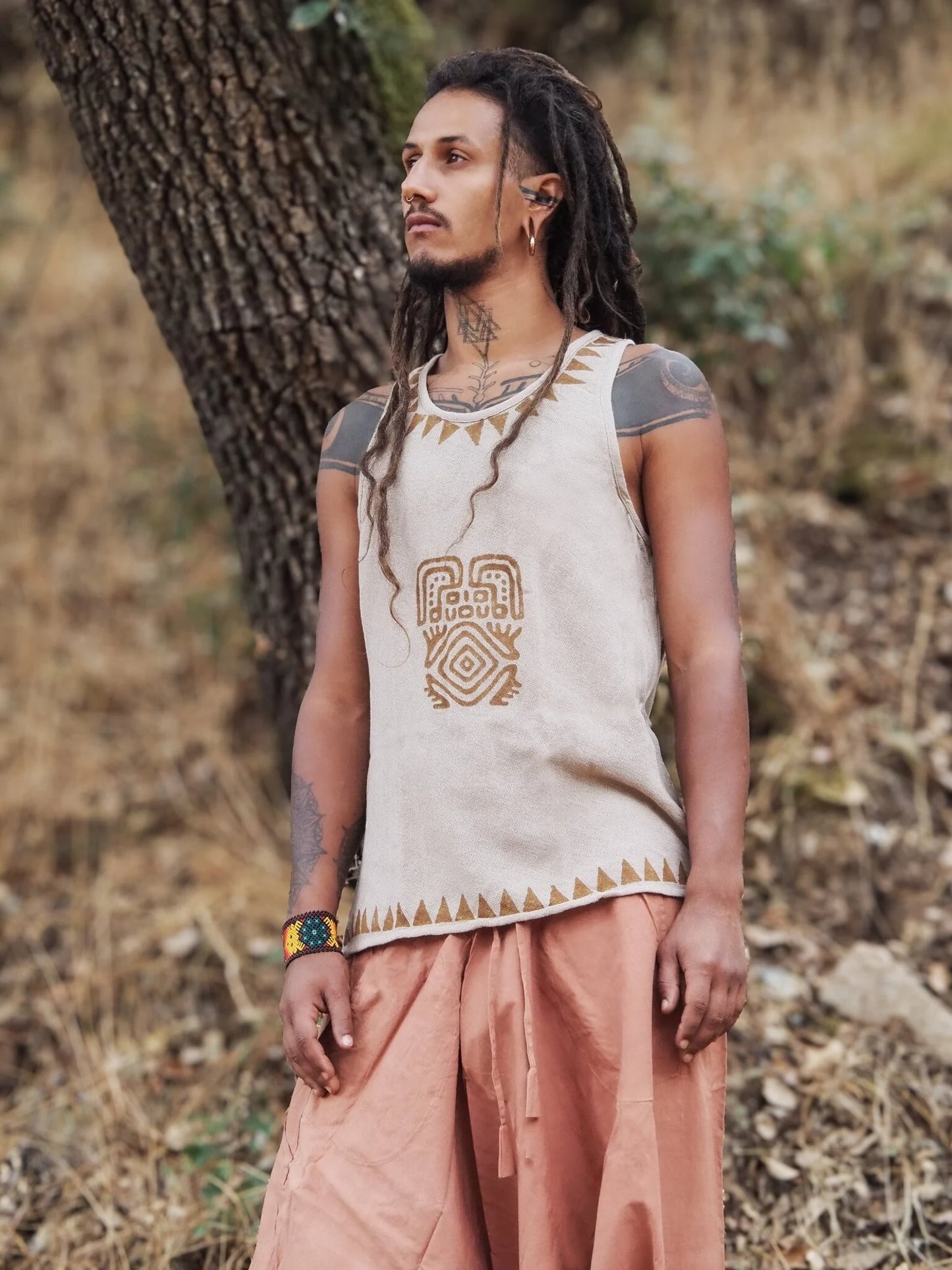 Tribal Block Print Top Men