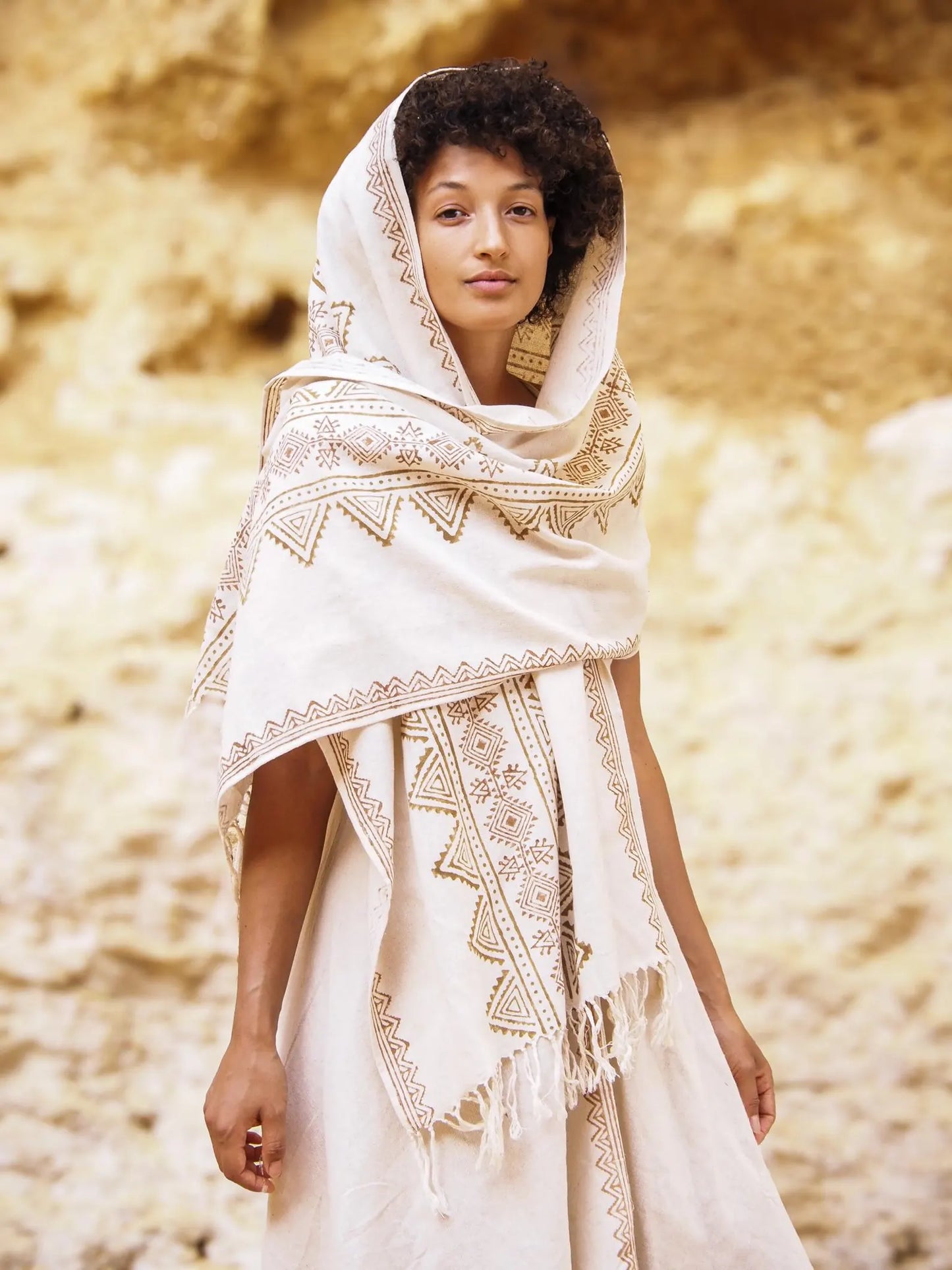 Tribal Block Print Shawl