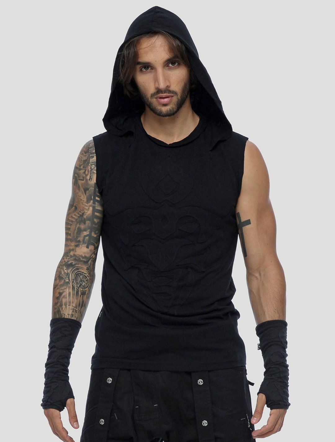 Mask Sleeveless Hoodie by Psylo