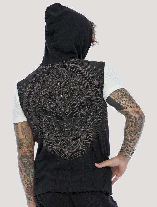 Tiger Hoodie Vest by Psylo